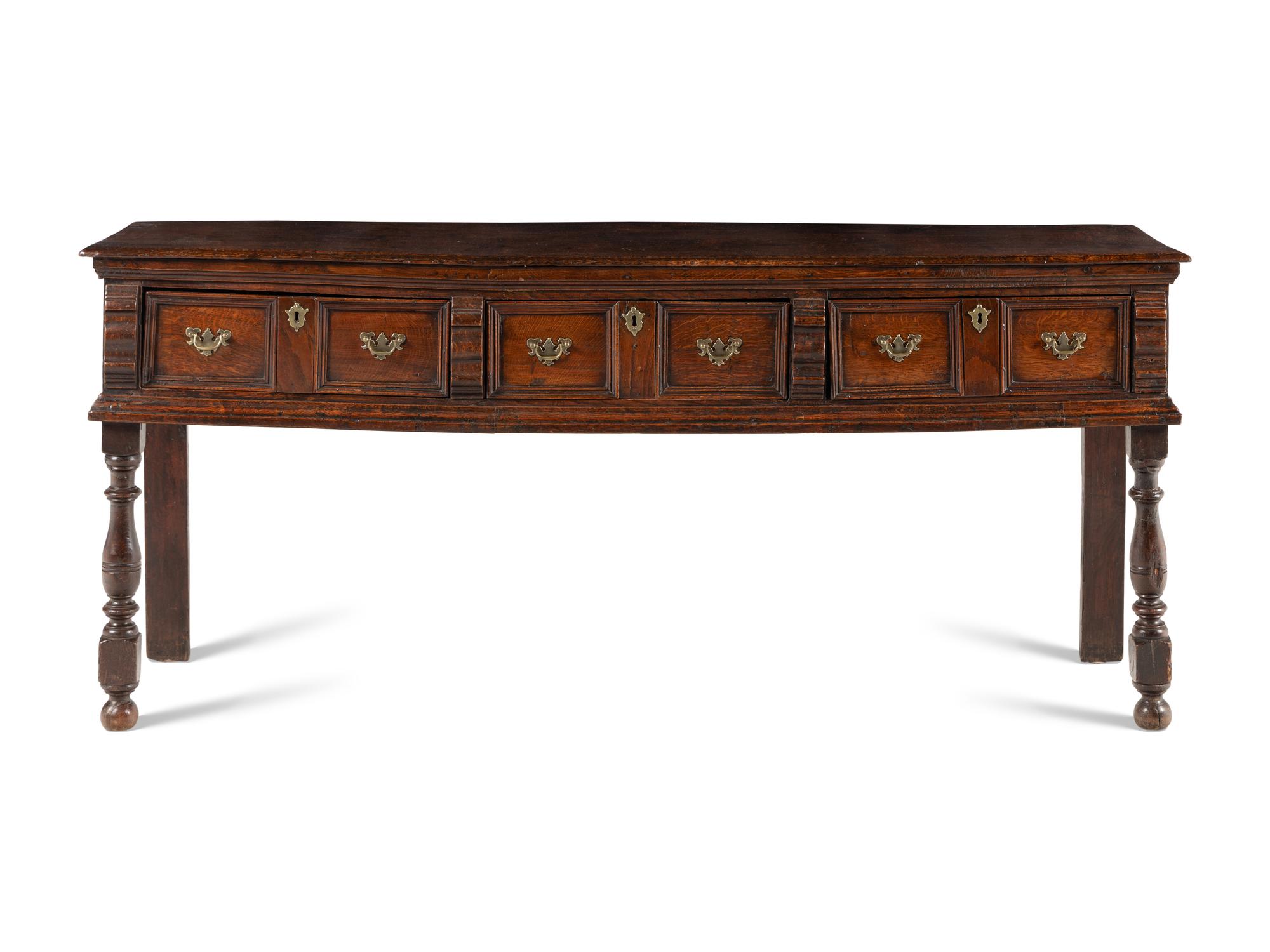 A Charles II Oak Sideboard