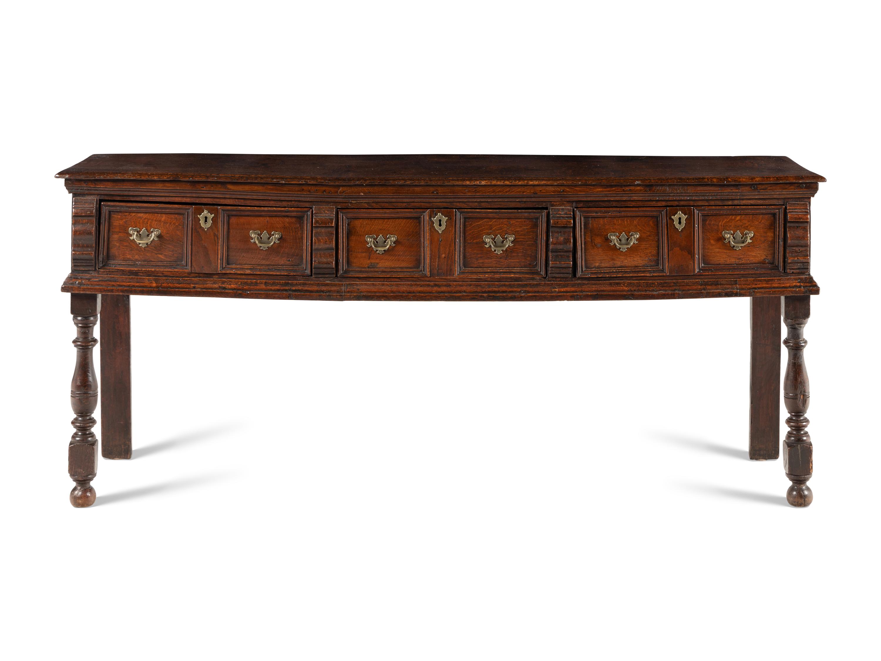 A Charles II Oak Sideboard
