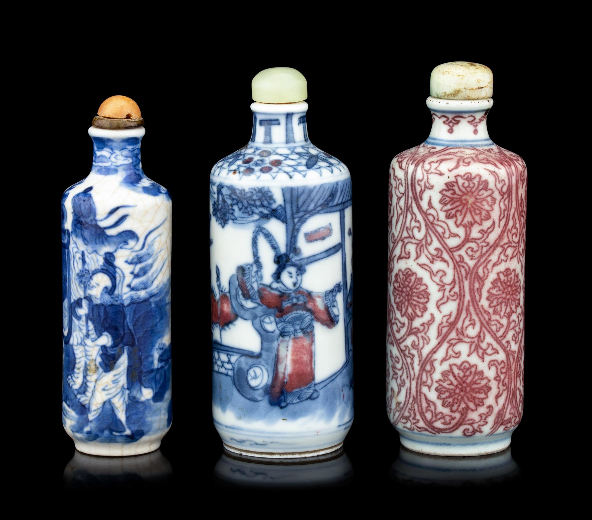 Three Chinese Porcelain Snuff Bottles