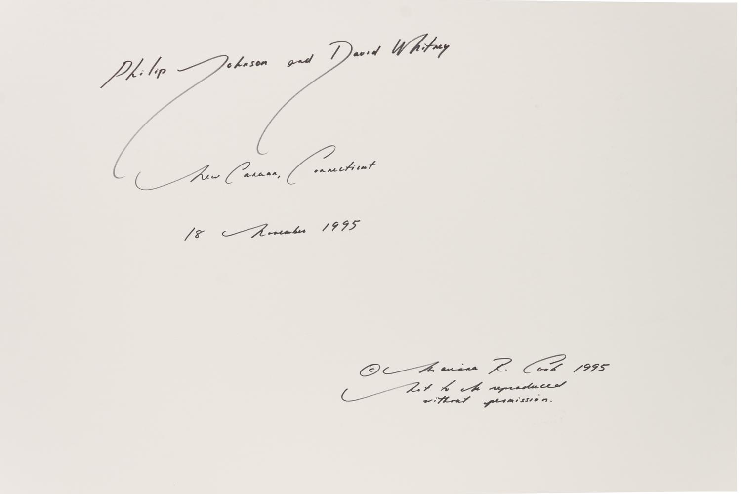 Philip Johnson and David Whitney, New Canaan, Connecticut