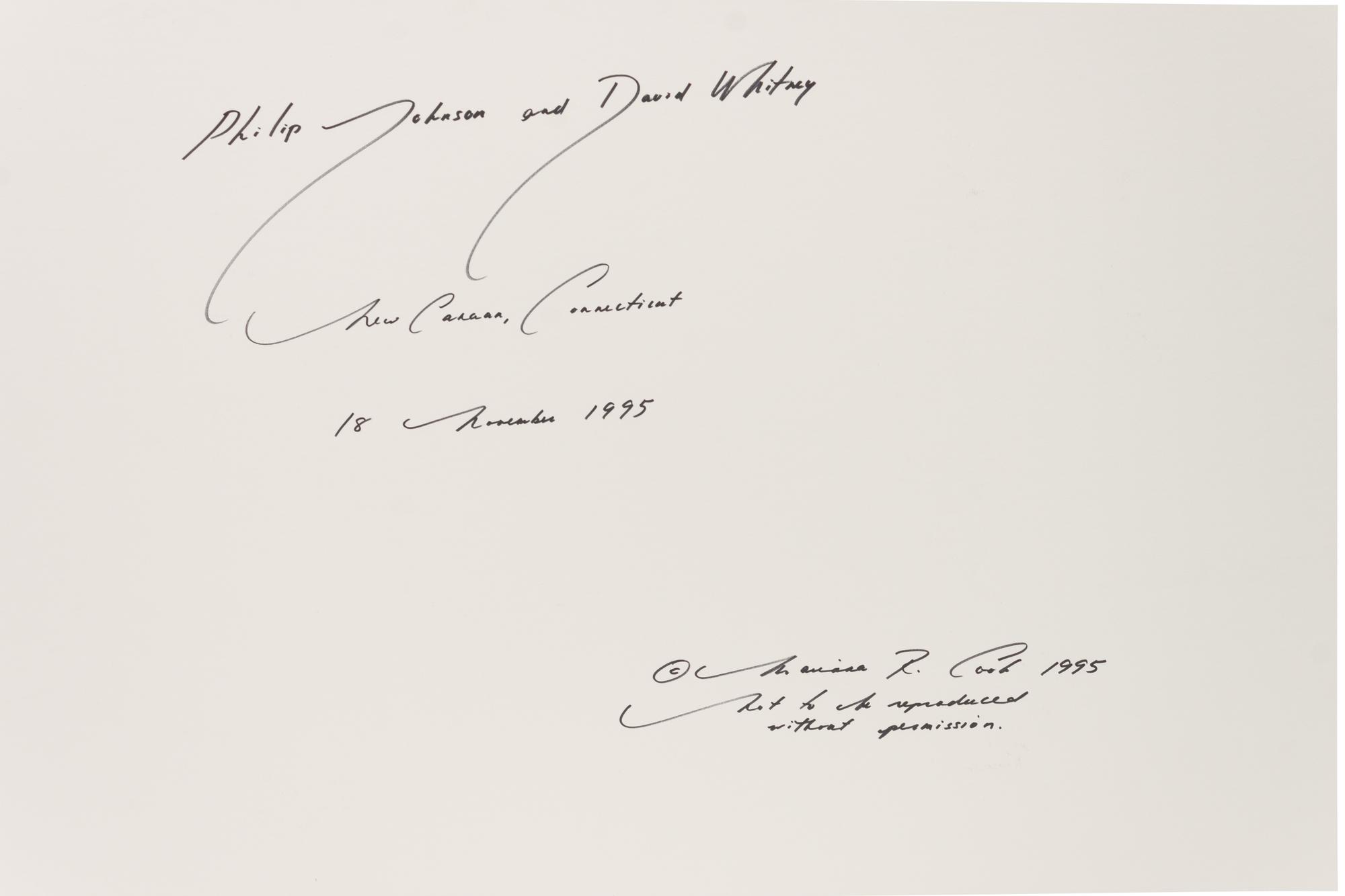 Philip Johnson and David Whitney, New Canaan, Connecticut