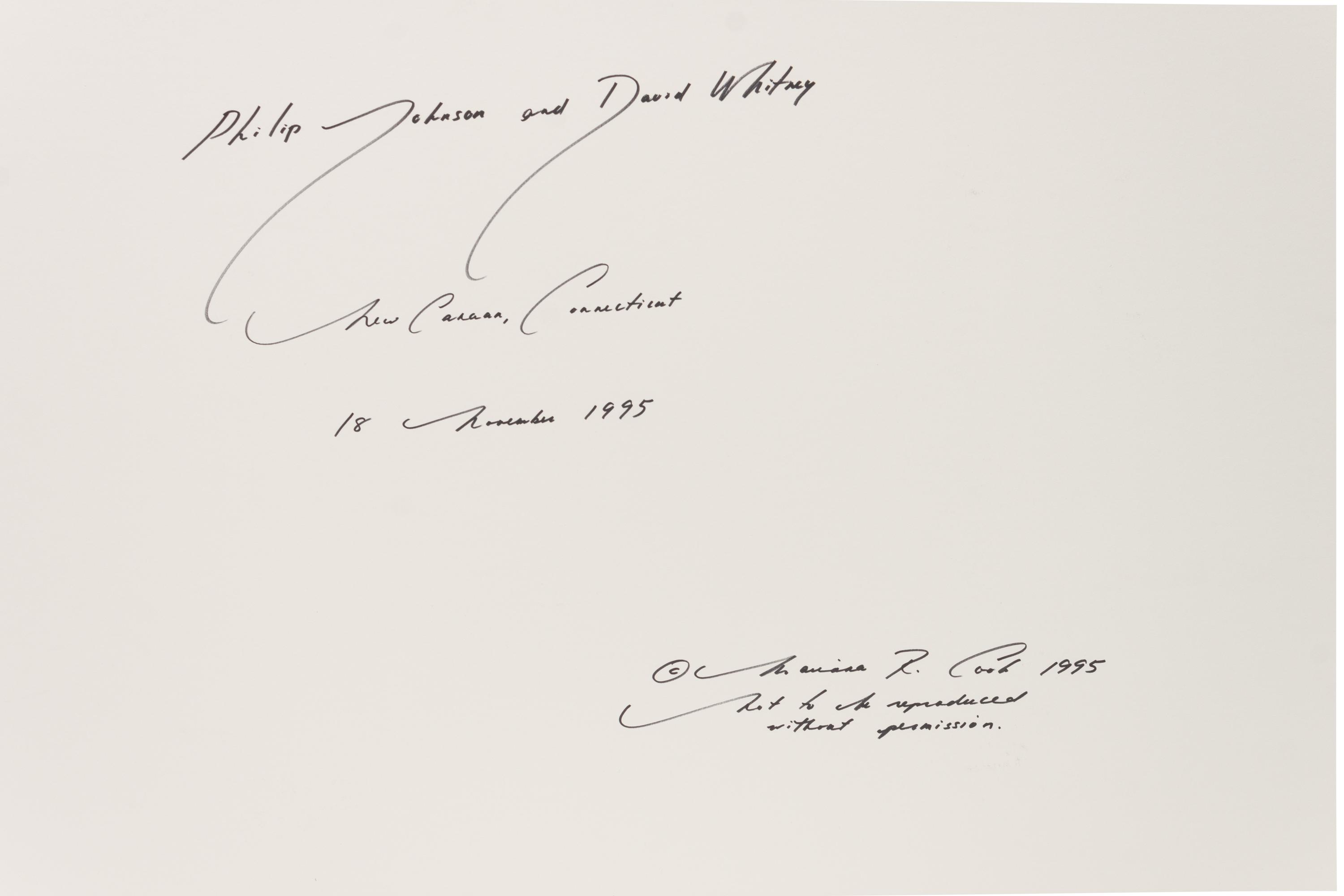 Philip Johnson and David Whitney, New Canaan, Connecticut