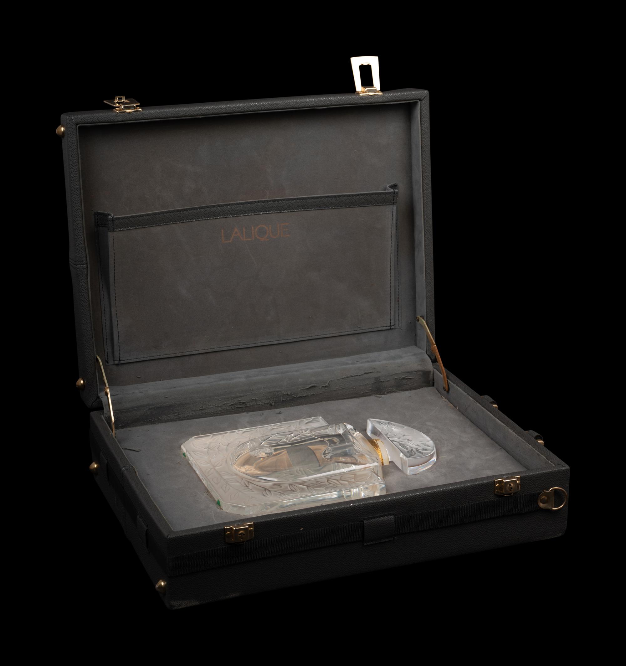 A Lalique Factice Perfume Bottle with Case