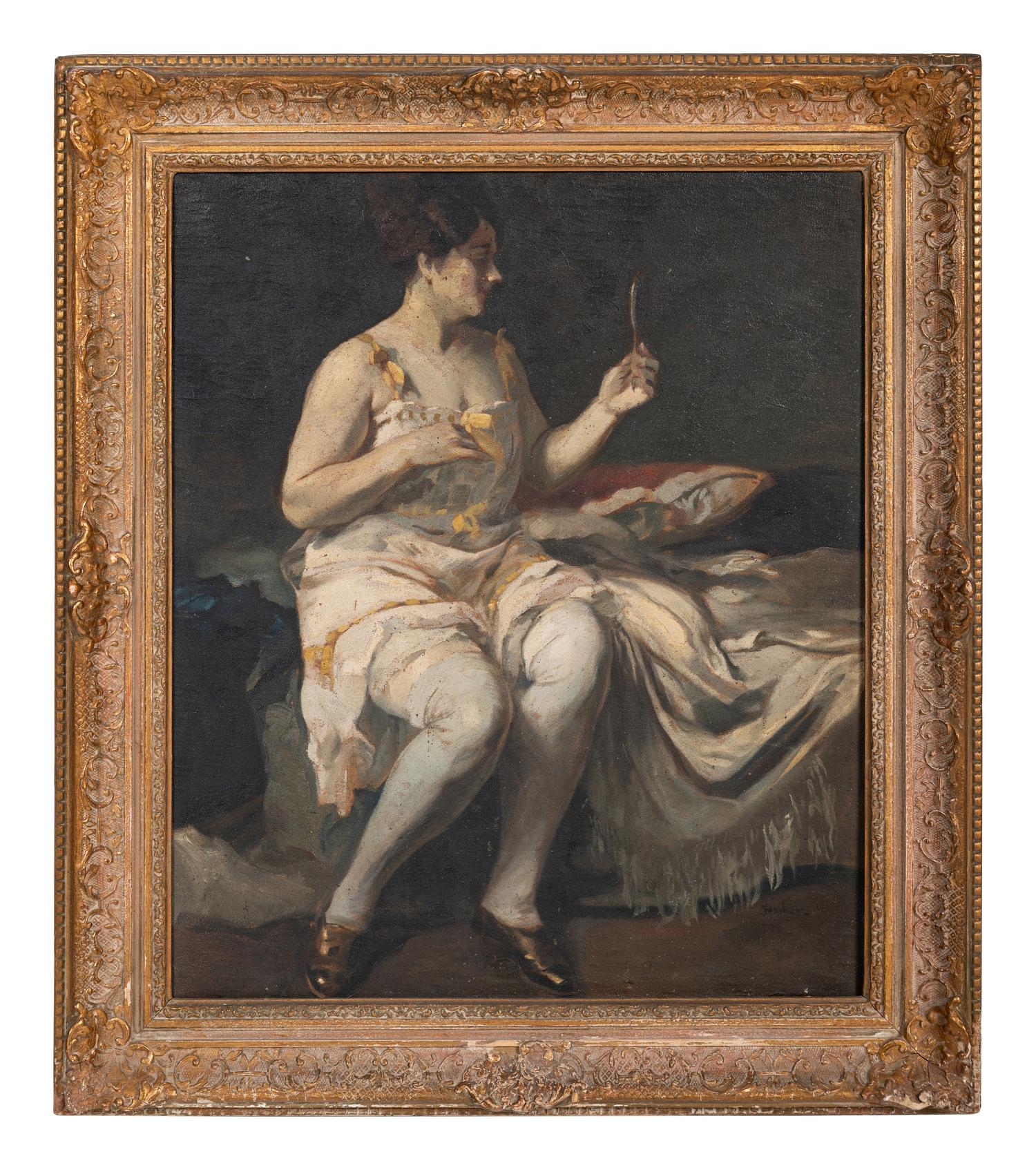 Seated Woman Holding a Mirror