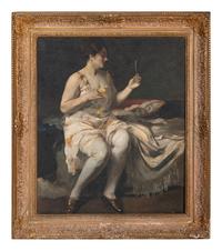 Seated Woman Holding a Mirror