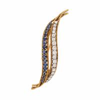 Van Cleef & Arpels, Sapphire, Diamond and Yellow Gold Brooch