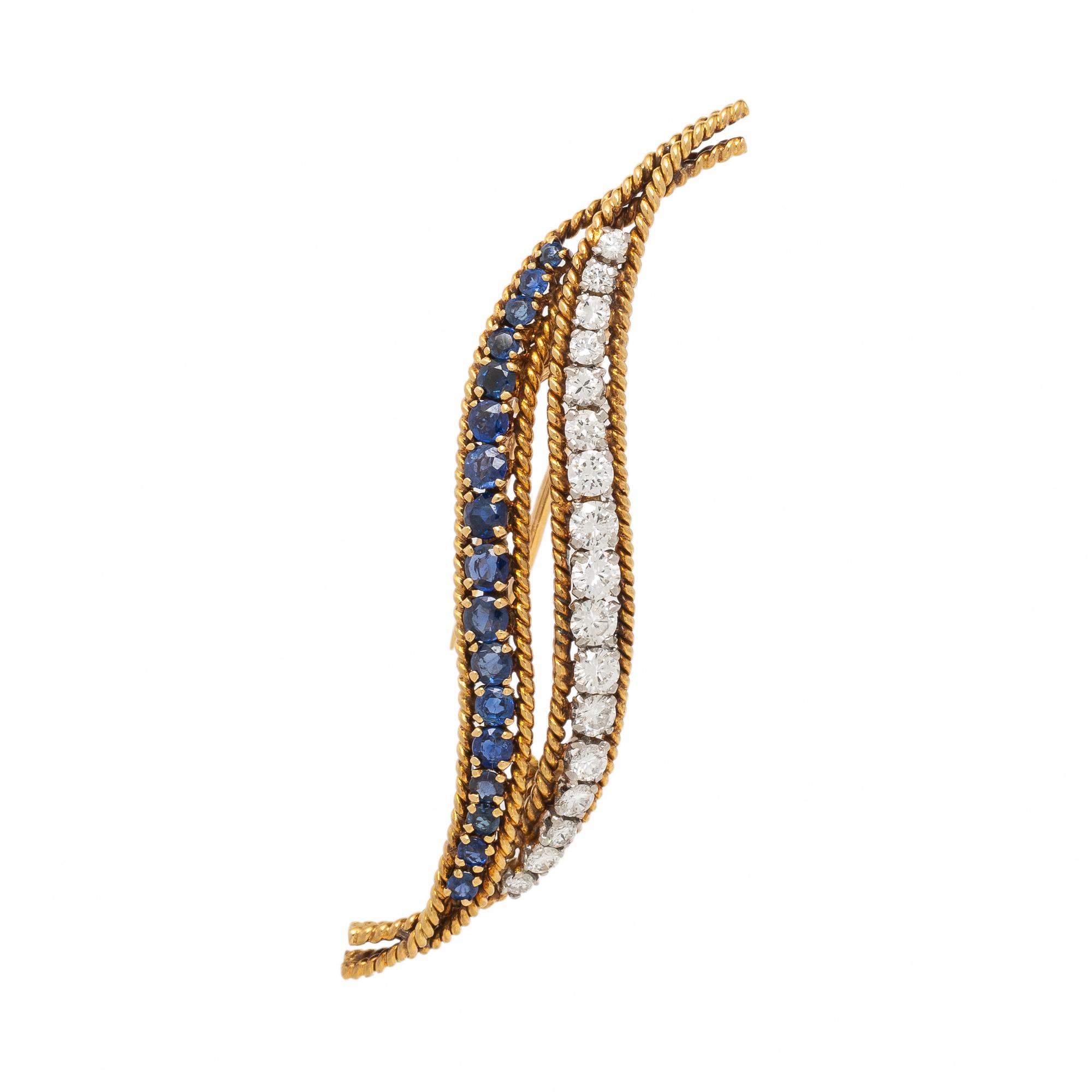 Van Cleef & Arpels, Sapphire, Diamond and Yellow Gold Brooch