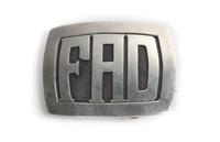 A Silver Monogrammed Belt Buckle, F A D., Julian Lavato (Kewa, b. 1925) Height 2 x width 2 3/4 inches.