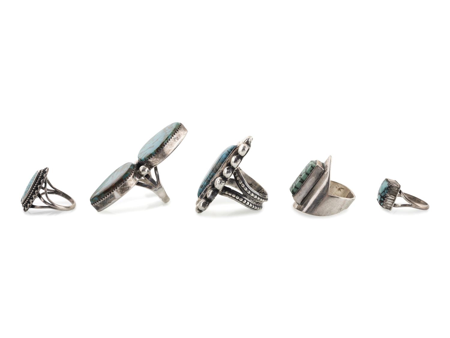 Navajo and Southwestern-style Silver and Turquoise Rings
