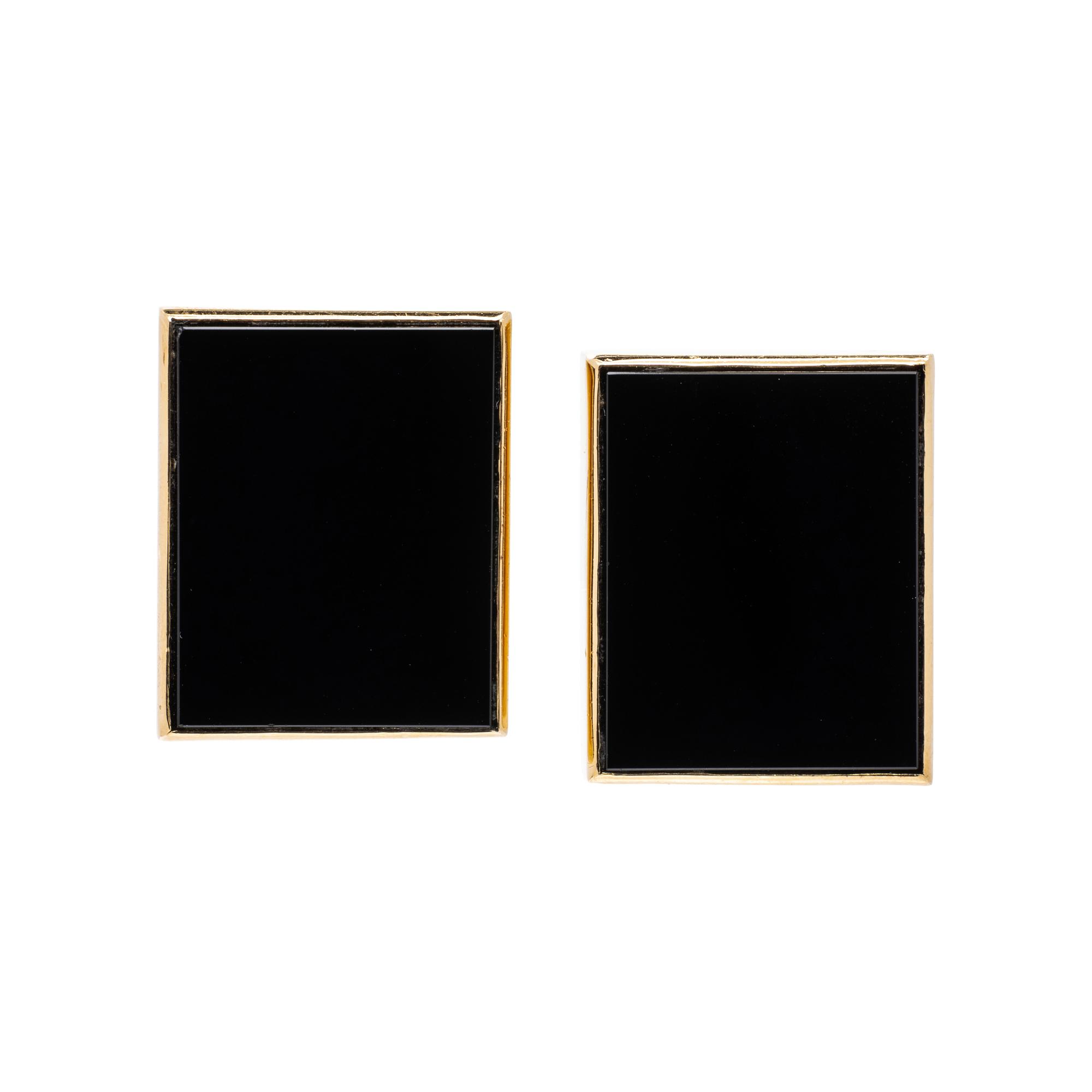 COLLECTION OF YELLOW GOLD AND ONYX JEWELRY