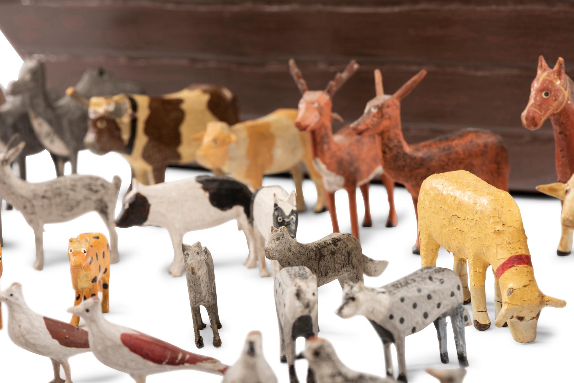 A Large Noah’s Ark with Lift-Off Cover and Large Number of Paired Animals