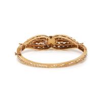 OPAL, DIAMOND, AND YELLOW GOLD BANGLE BRACELET