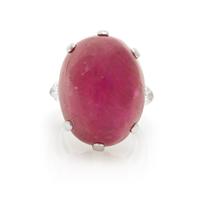 A Platinum, Ruby and Diamond Ring, Circa 1950, 16.70 dwts.