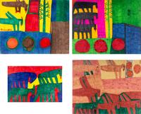 Untitled (Prehistoric Animals), Untitled (Prehistoric Animals), Untitled (Prehistoric Animals) and Untitled (Prehistoric Animals (four works)