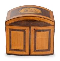 A Regency Satinwood and Rosewood Jewelry Cabinet