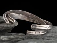 Pair of Navajo Stamped Ingot Carinated Cuff Bracelets