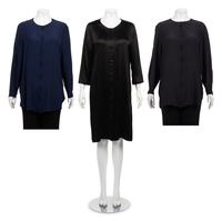 Three Ralph Rucci Pieces: Two Silk Button Down Shirts and One Silk Shirt Dress
