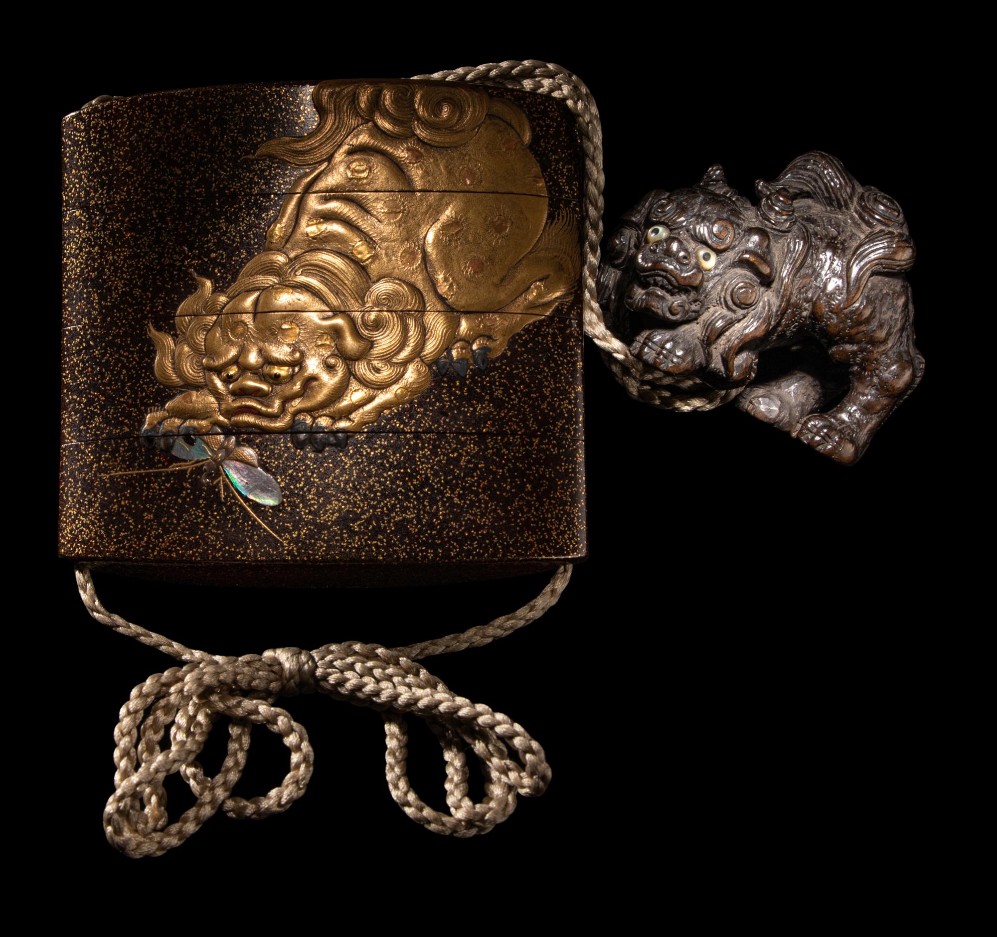 A Japanese Gold Lacquer Three-Case Inro