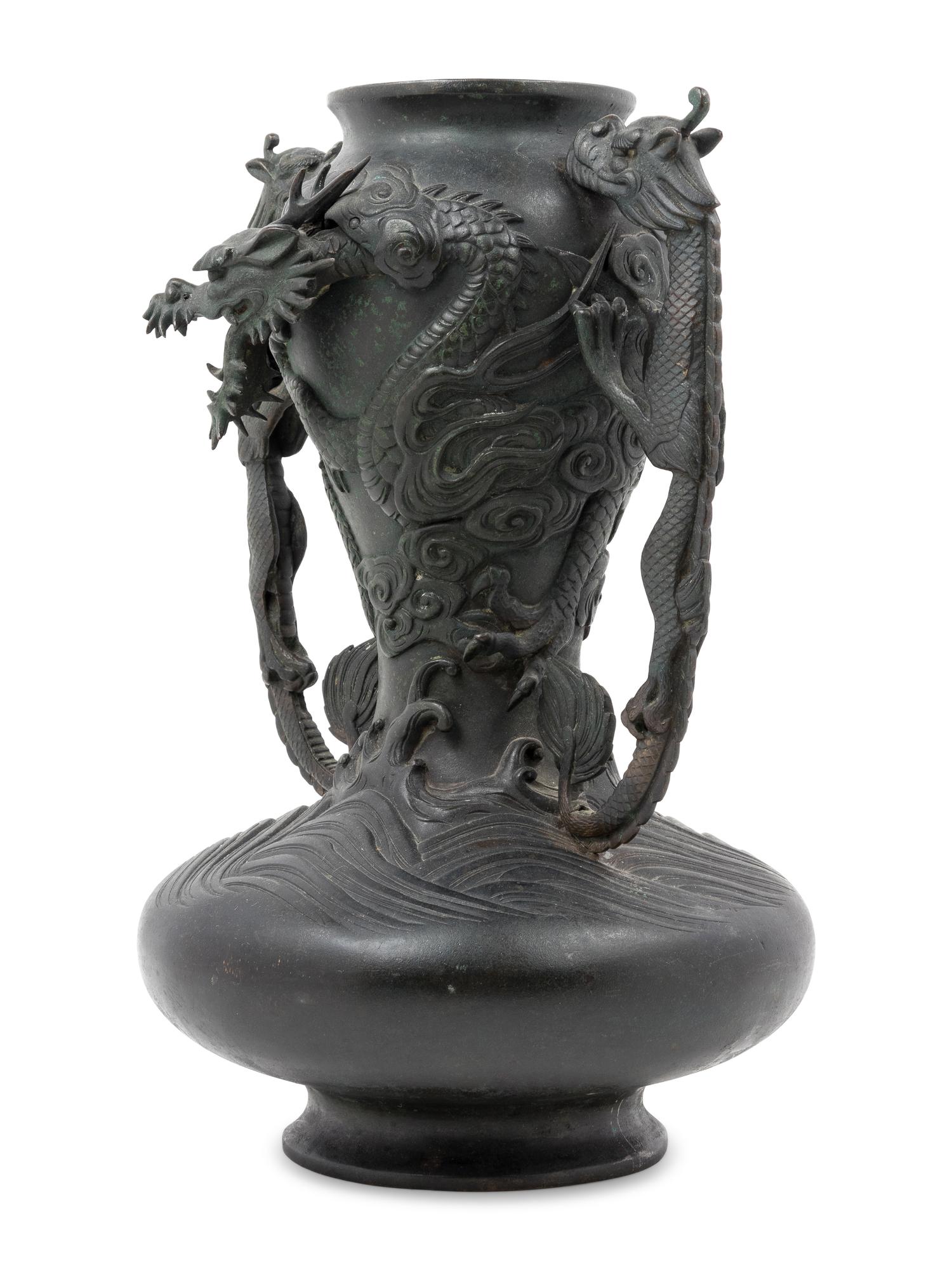 A Japanese Bronze Urn