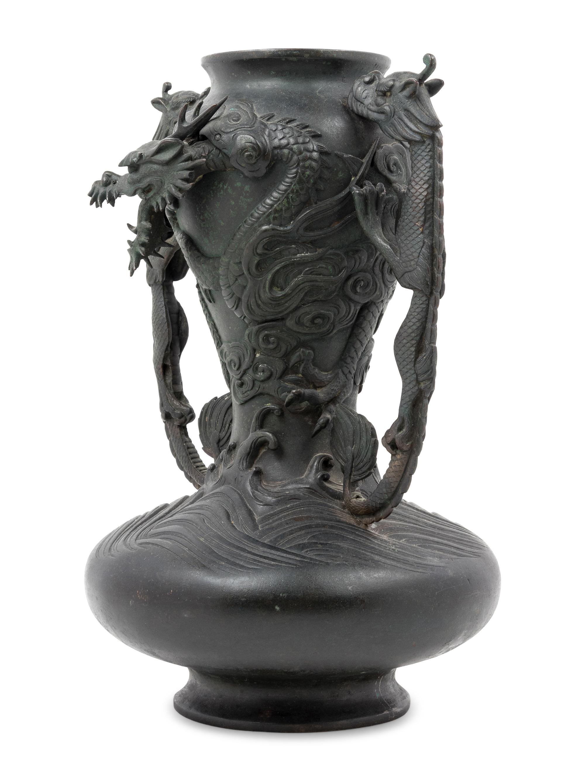A Japanese Bronze Urn