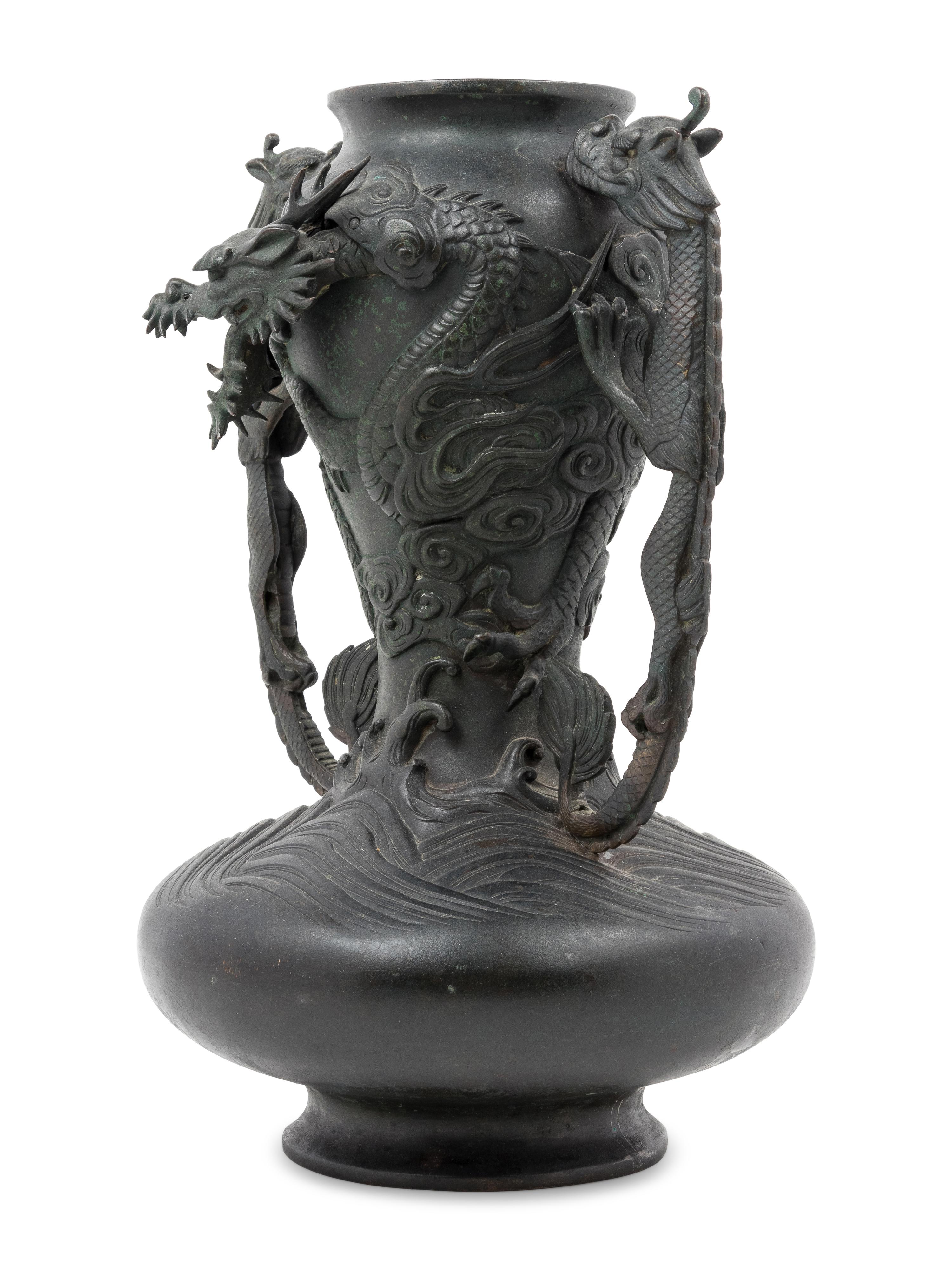 A Japanese Bronze Urn
