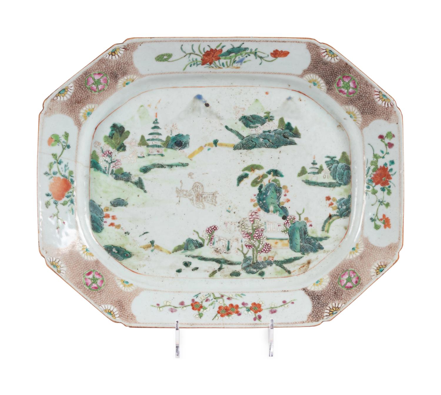 Two Chinese Export Porcelain Platters