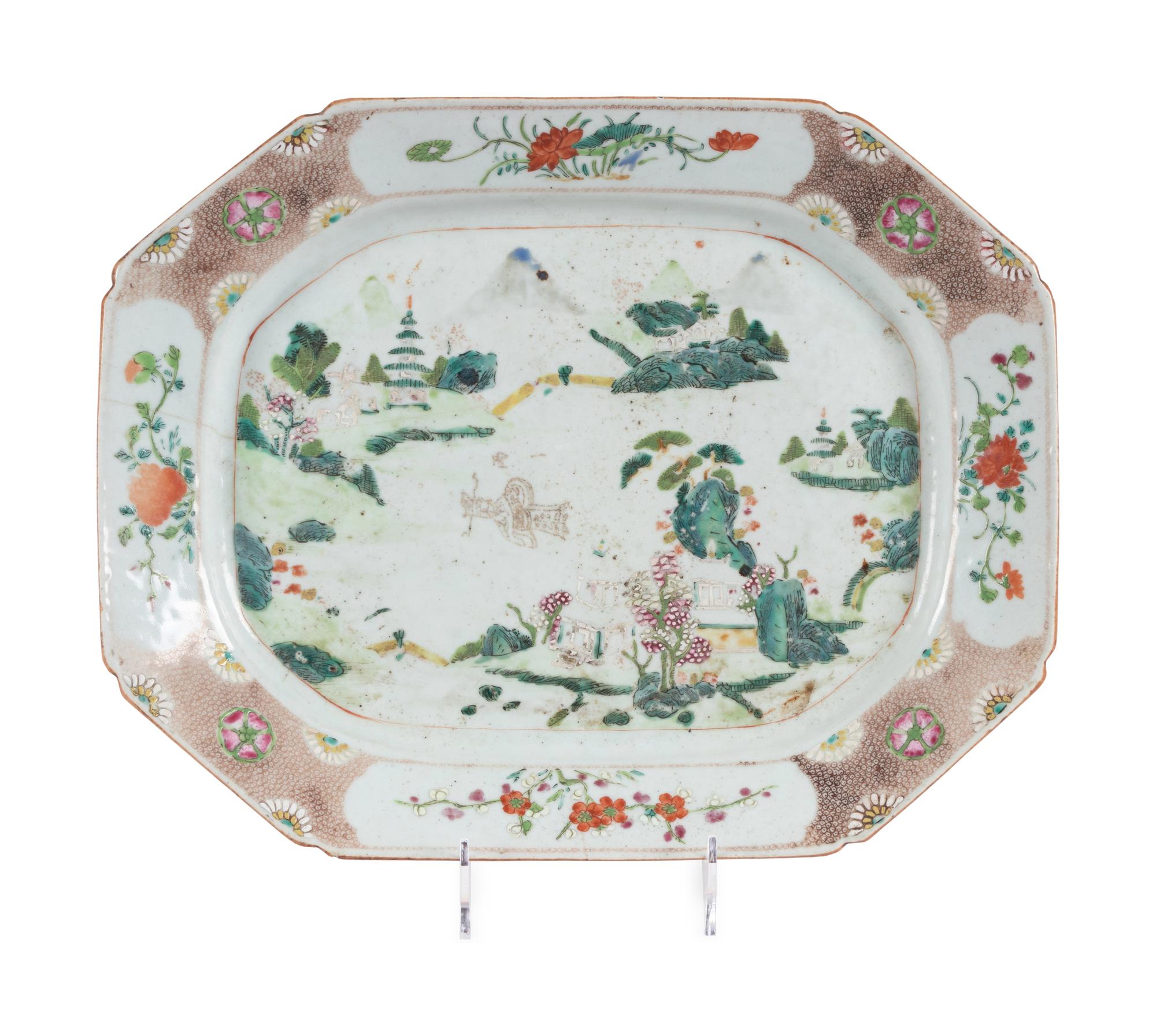Two Chinese Export Porcelain Platters