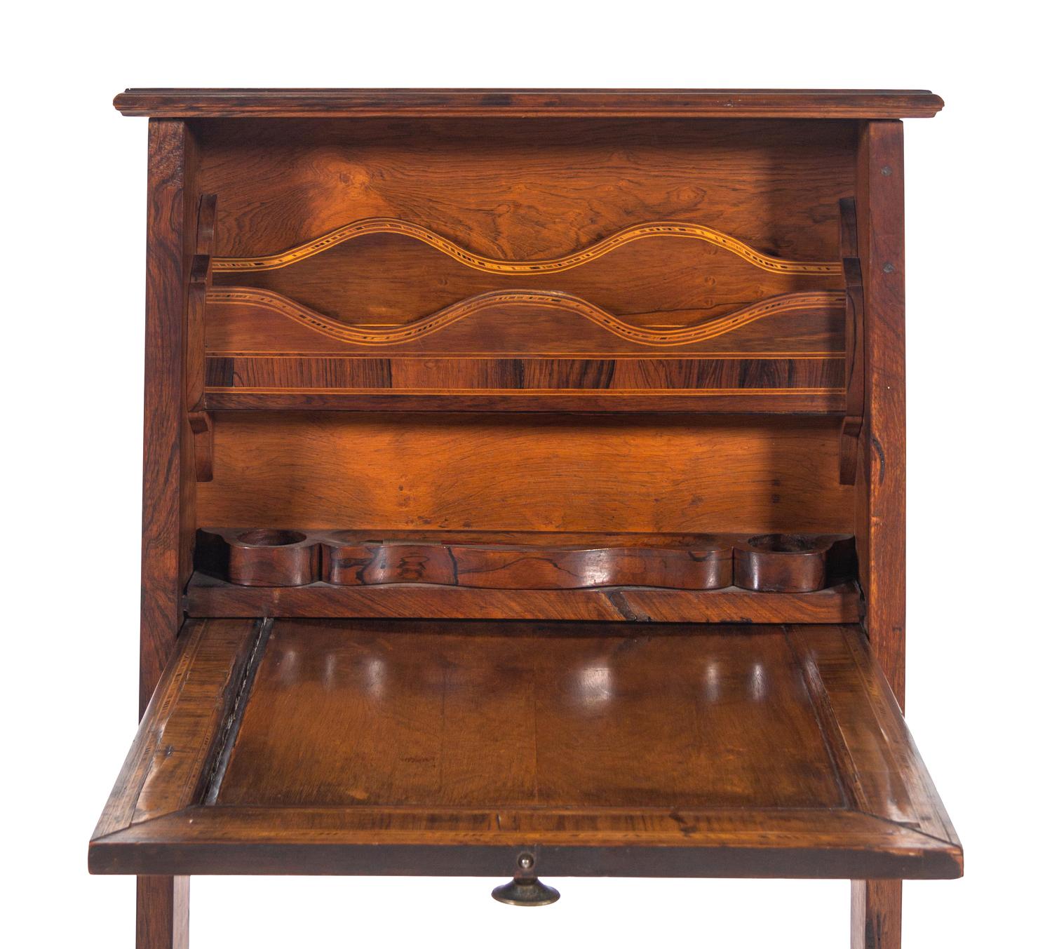 An English Inlaid Writing Desk Fire Screen