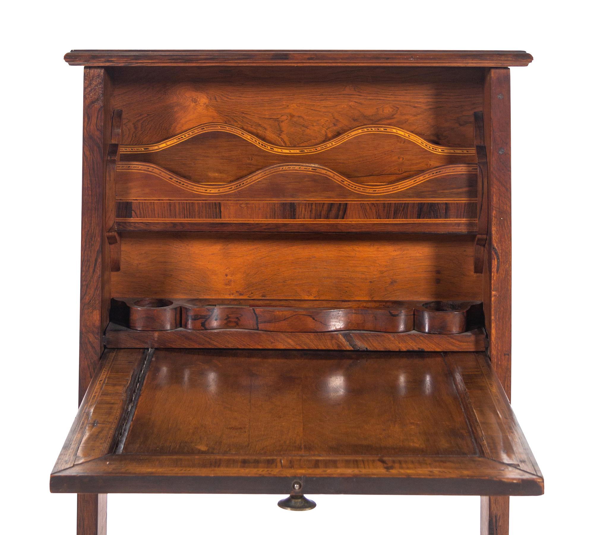 An English Inlaid Writing Desk Fire Screen