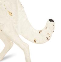 A Victorian Painted Iron Greyhound Doorstop and a Painted Wood Basket Doorstop