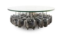A Nine Cylinder Radial Airplane Engine Adapted as a Coffee Table