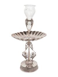An American Victorian Silver-Plate and Cut Glass Épergne
