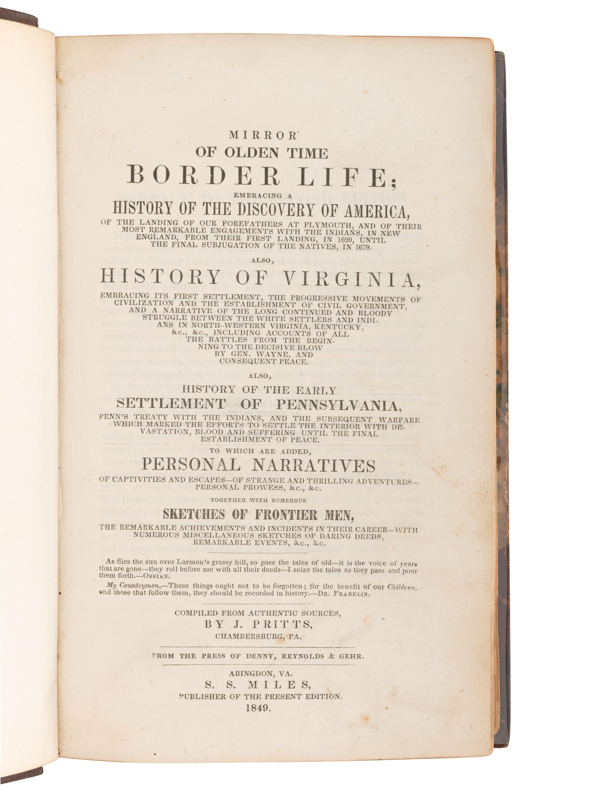 [NATIVE AMERICANS - CAPTIVITY NARRATIVES]. 3 captivity narratives, comprising:
