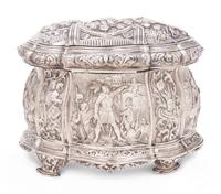 A Continental Silver Table Casket