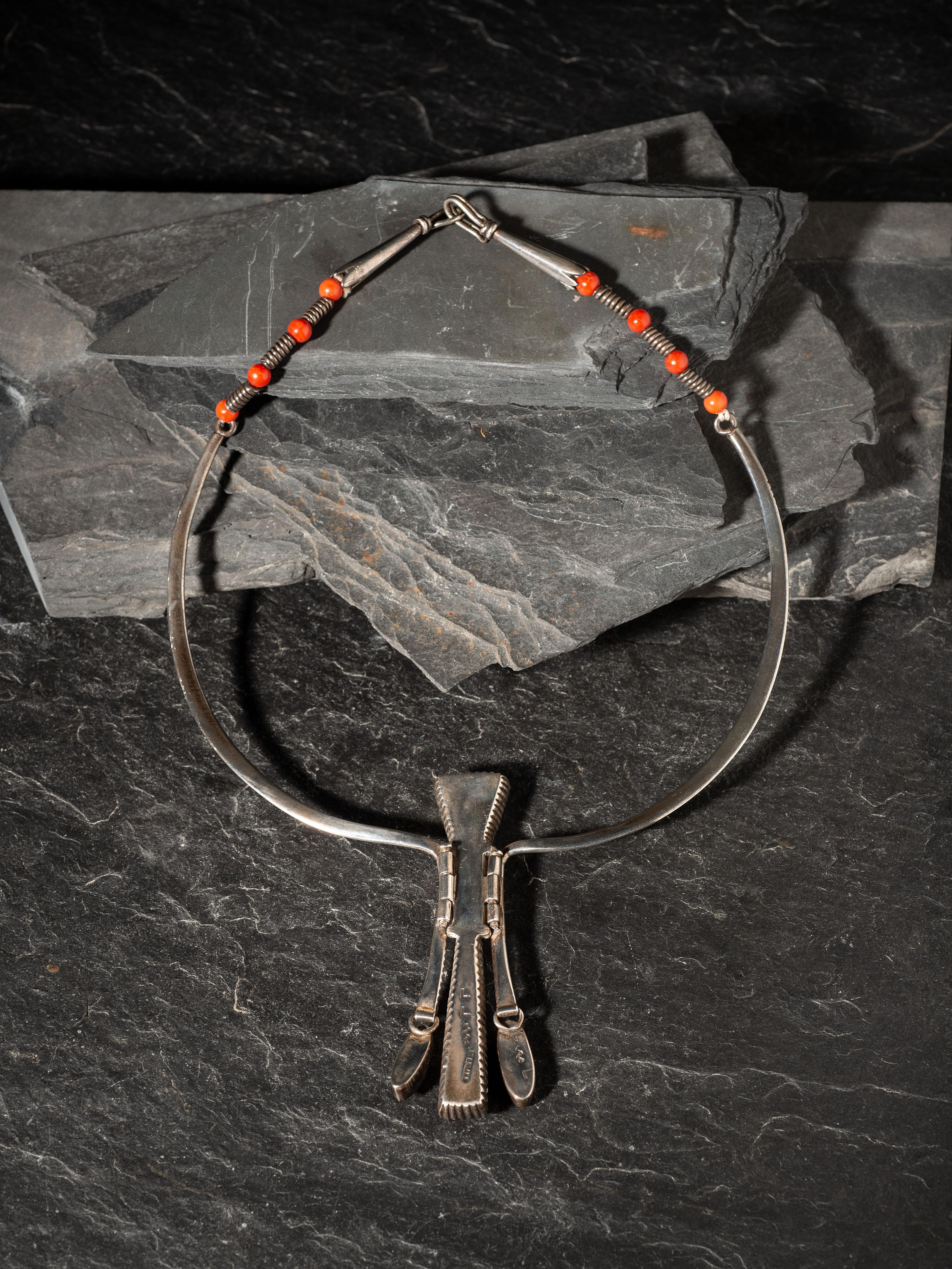 Award Winning Sterling Silver Ram's Horn Necklace