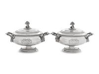 A Pair of Paul Storr George III Silver Covered Sauce Tureens