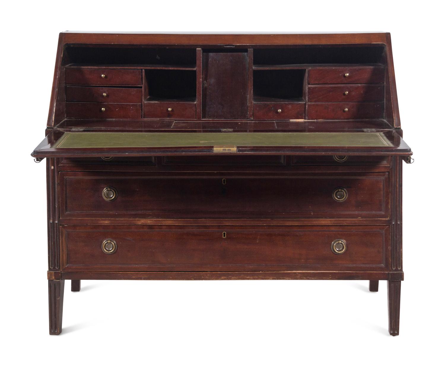 A Louis XVI Mahogany Slant-Front Bureau