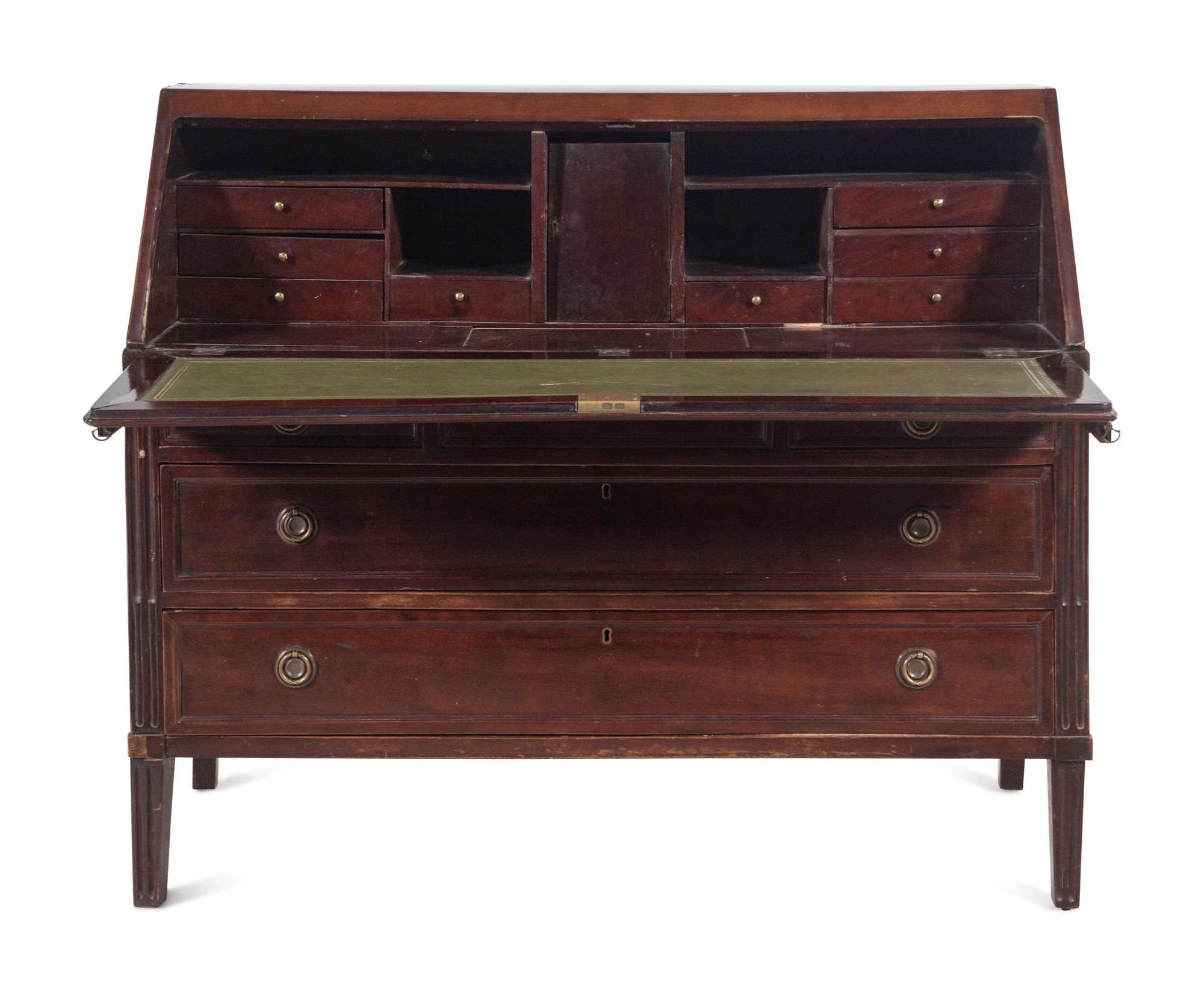 A Louis XVI Mahogany Slant-Front Bureau