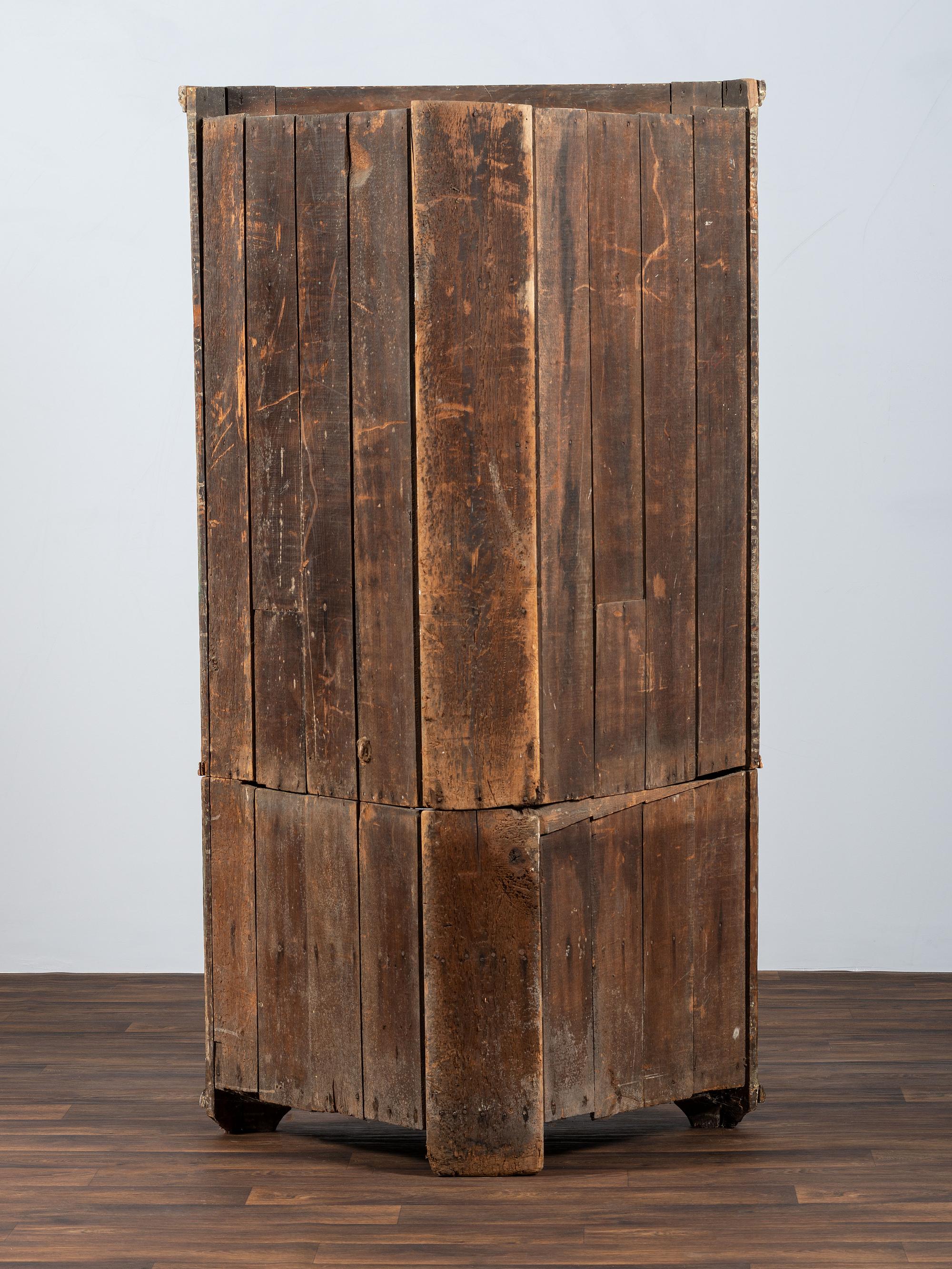 AWAITING DONATION - A Federal Cherrywood Corner Cupboard
