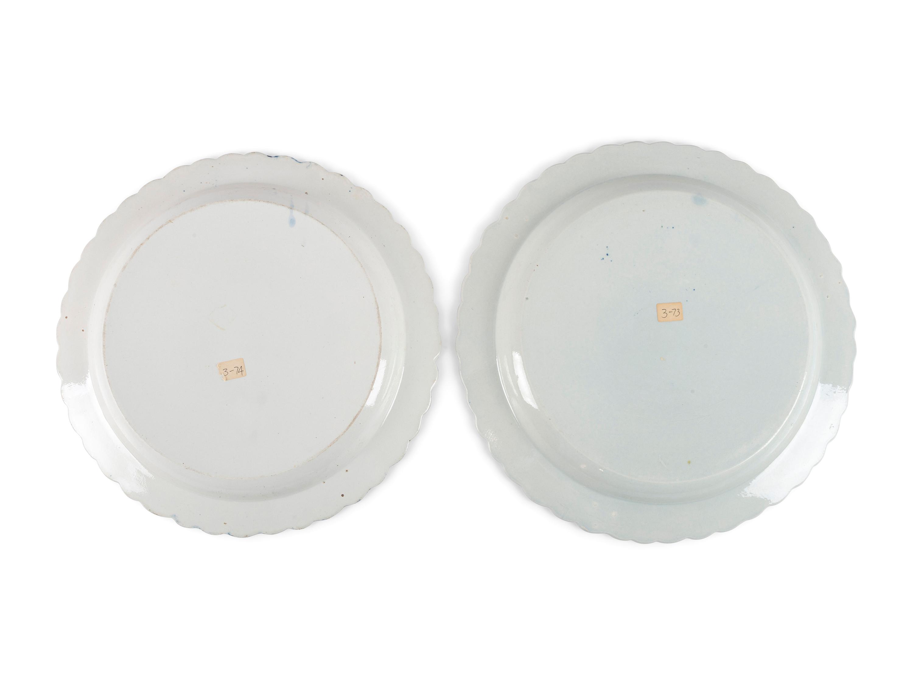 Four English Creamware Chargers