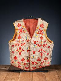 Sioux Quilled Hide Vest, with Thunderbirds and Flowers