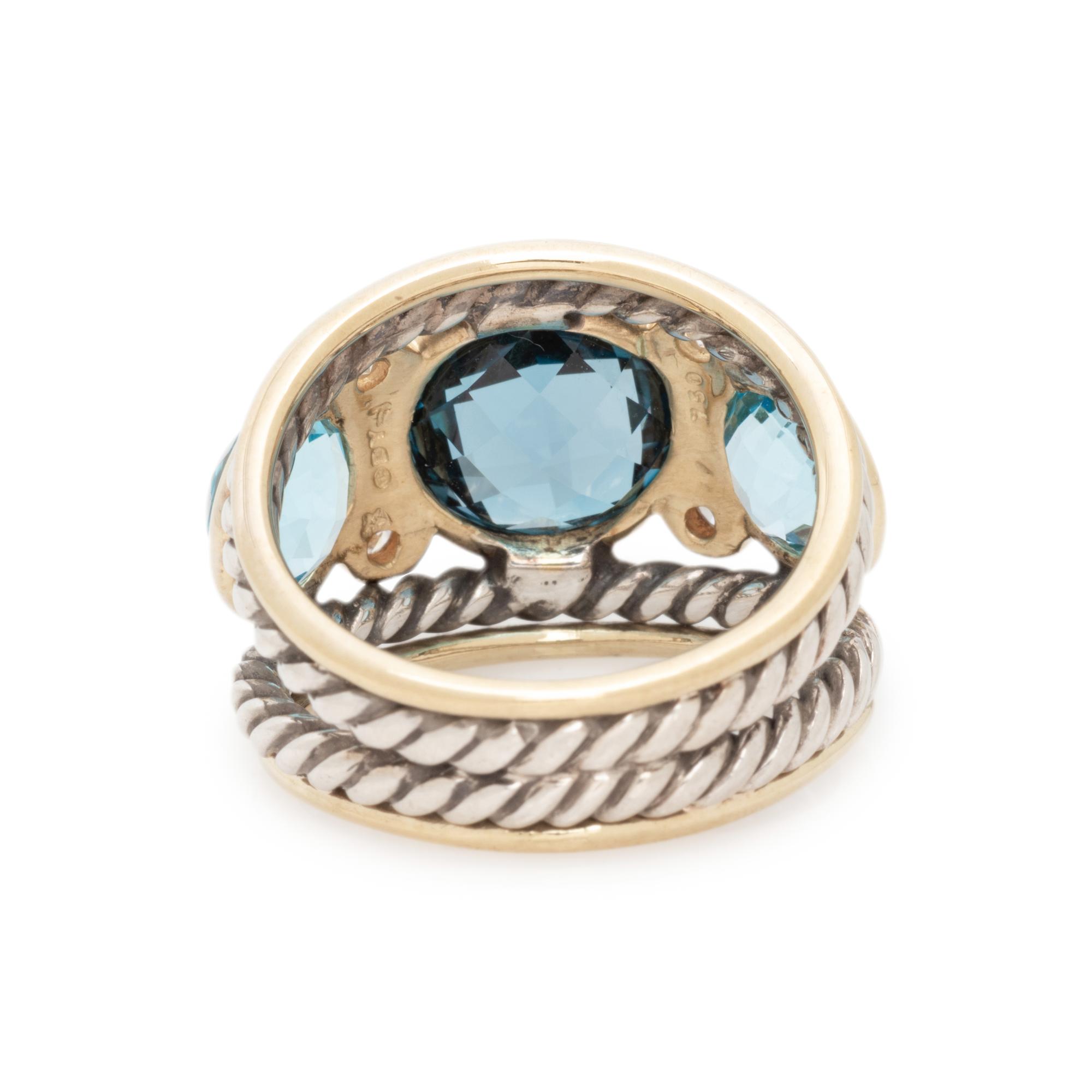 DAVID YURMAN, BLUE TOPAZ AND DIAMOND 'RENAISSANCE' RING