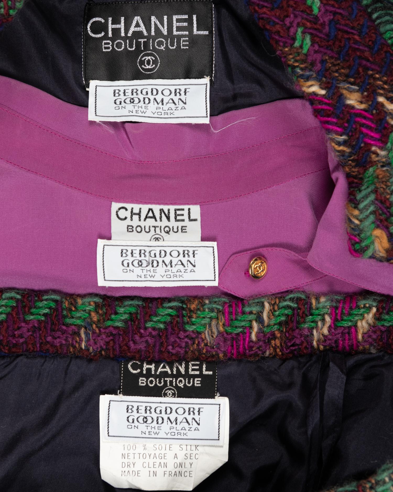 Chanel Plaid Skirt Suit, 1980s