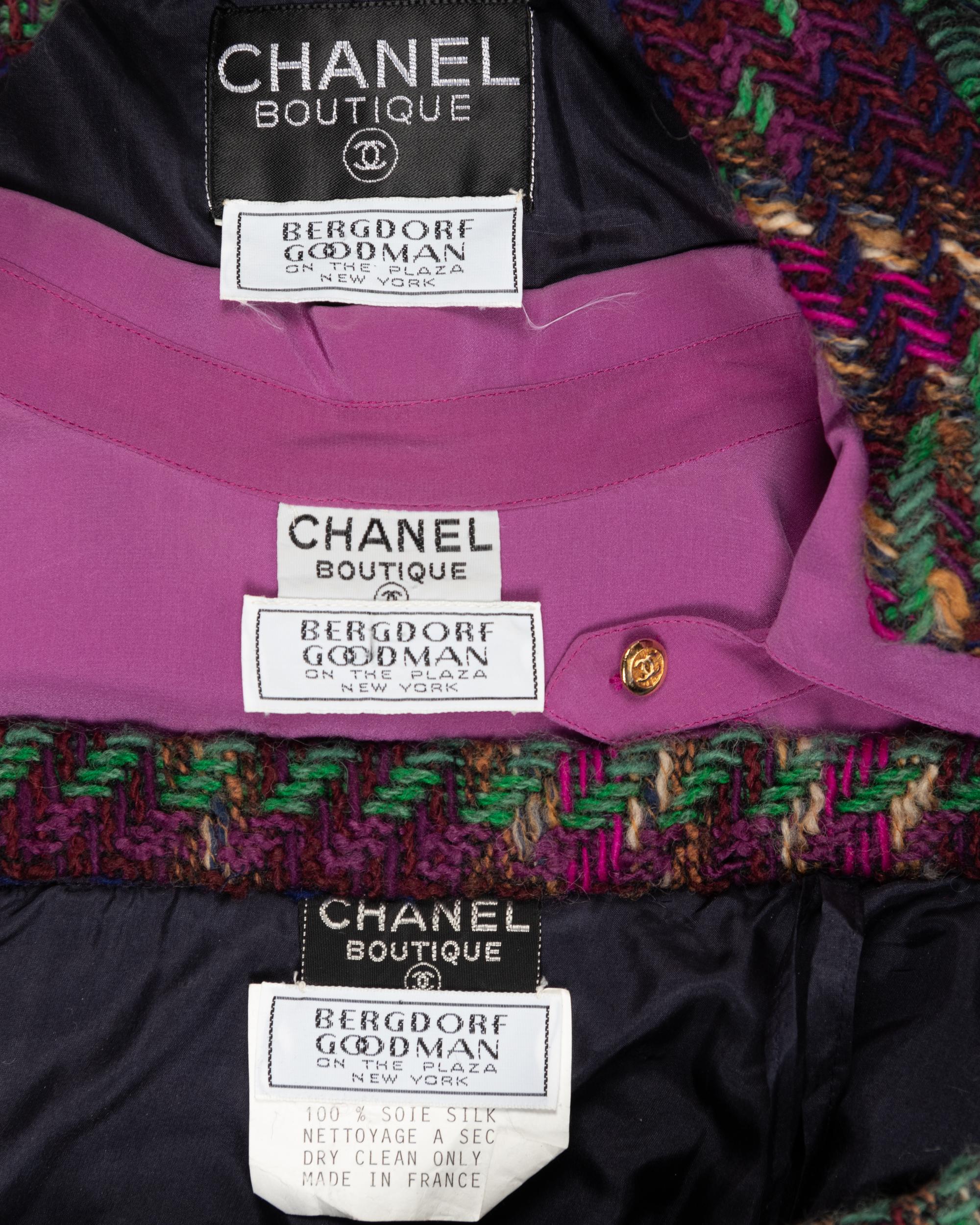 Chanel Plaid Skirt Suit, 1980s