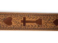An Inlaid Wood Corset Busk with Initials