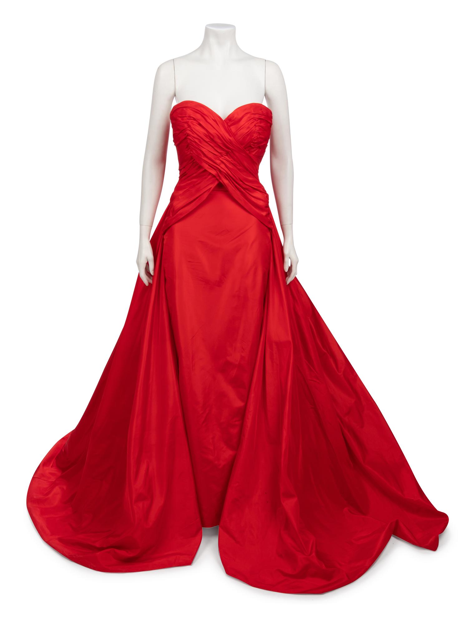 Fendi Red Evening Dress with Bolero, 1980-90s