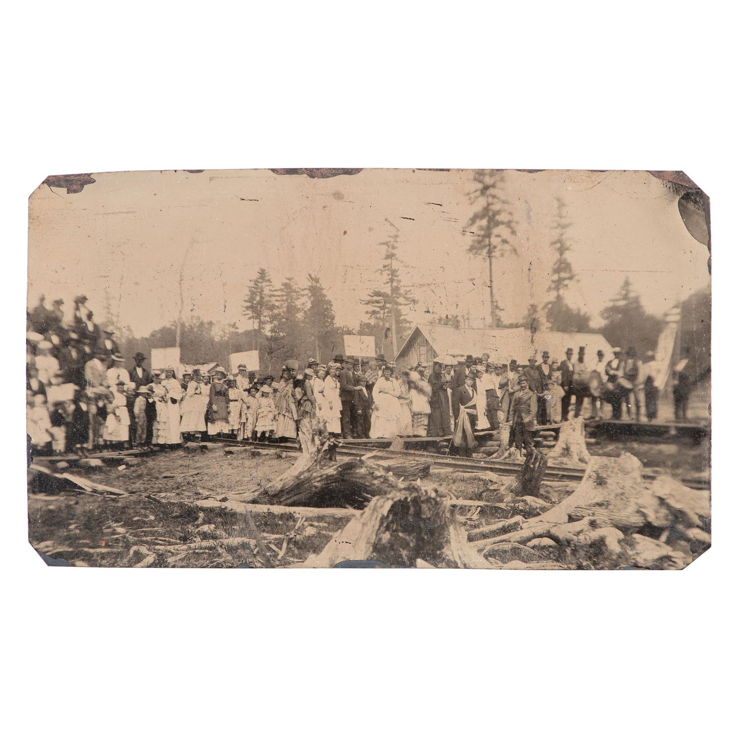 [Early Photography] G roup of 24 Photographs and Ephemera with Railroad Interest