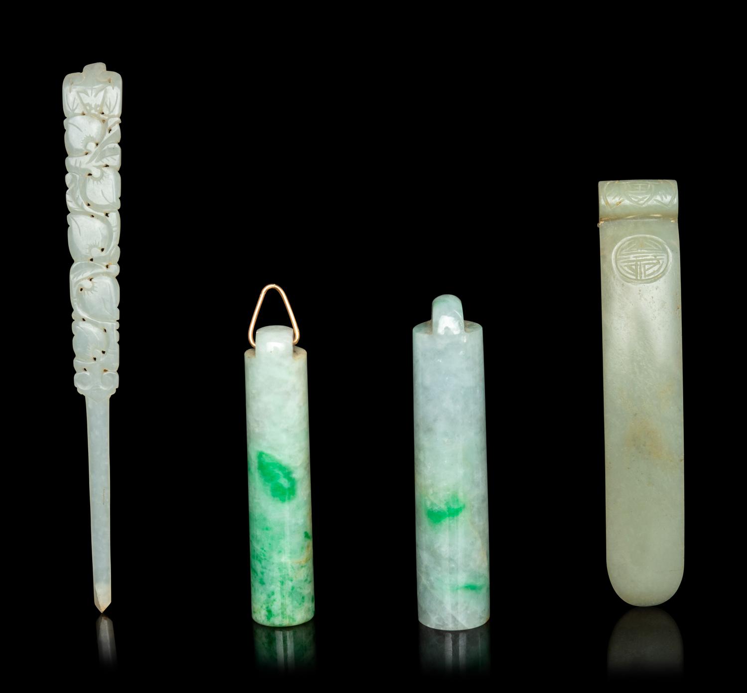 Four Chinese Jade and Jadeite Jewlery
