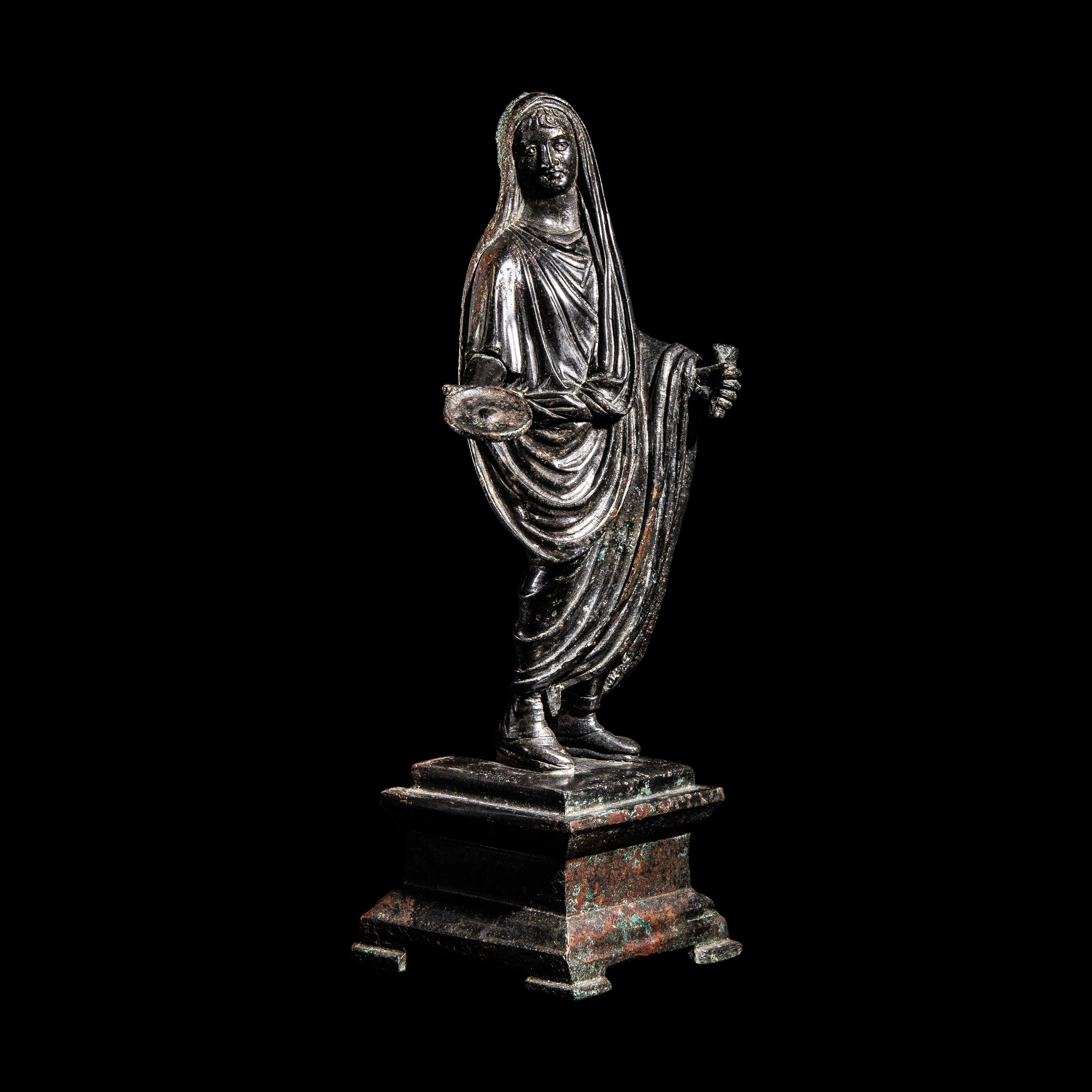 A Roman Bronze Togatus