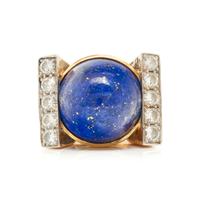 DAVID WEBB, LAPIS LAZULI AND DIAMOND RING